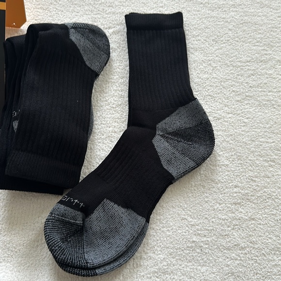Carhartt Men’s mid weight Cotton blend crew socks, black size 9-11.5 New! - Picture 7 of 8